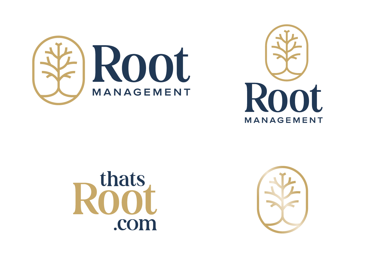 root management logo type collage