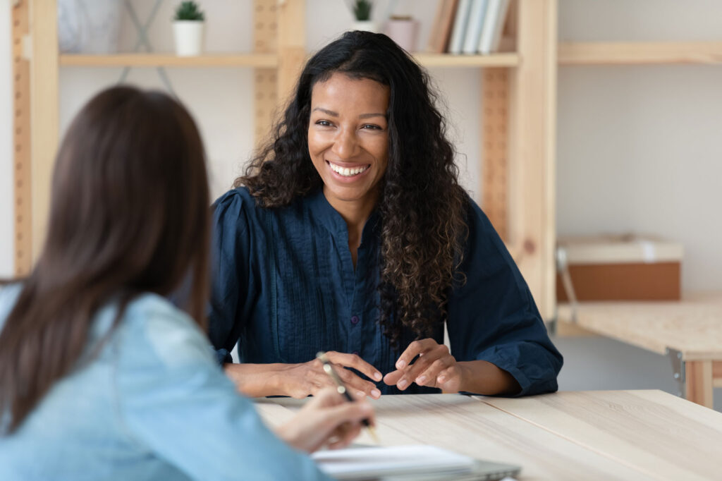 An investor talking with a manager