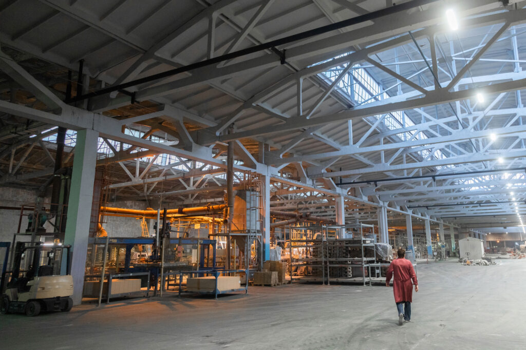 interior large steel industrial facilities