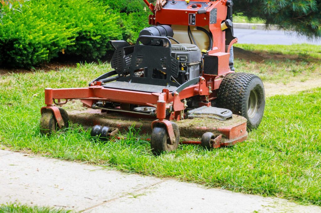 vendor-management mowing service on lawn