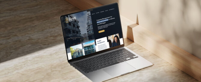 root website laptop mockup