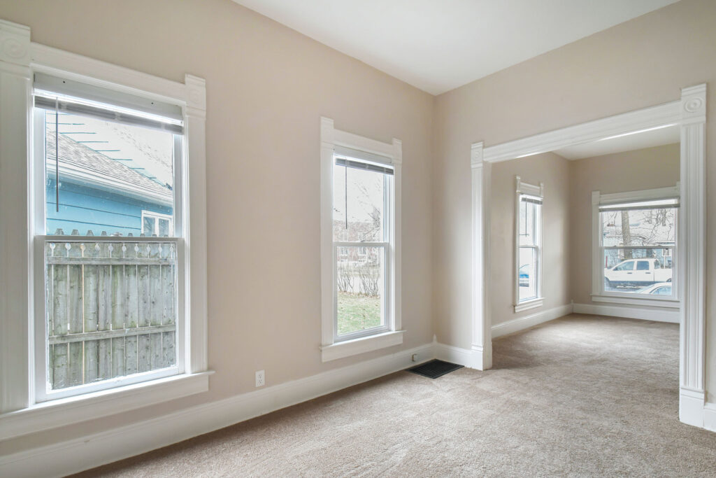Living room with large windows