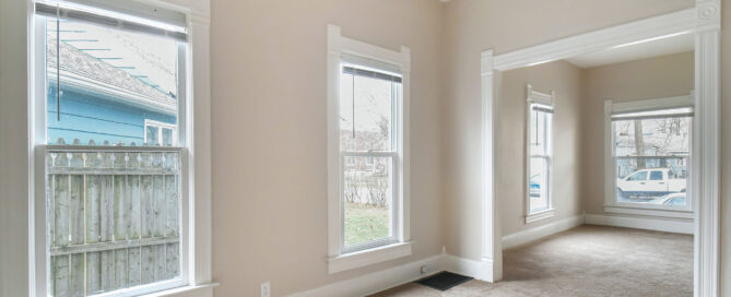 Living room with large windows